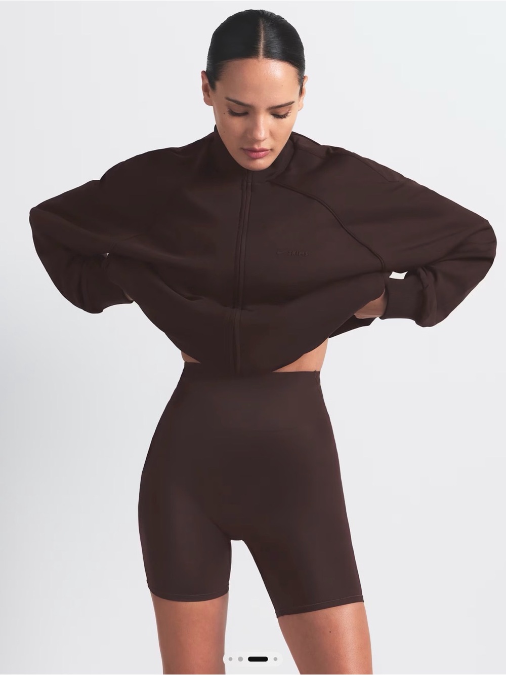 NikeSkims Shine Biker Shorts in Dark Brown